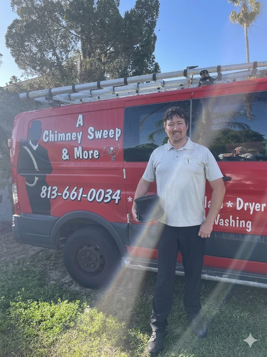 Fireplace with active flame